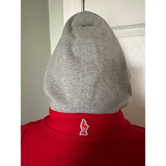 FRAUENSCHUH Red jacket wool hooded gray Full Zip Pockets Xs limited edition ski - Picture 9 of 16